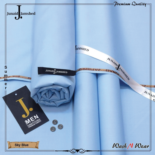 J. Junaid Jamshed Men's Summer Wash & Wear – Premium Unstitched Fabric (4 Meters)
