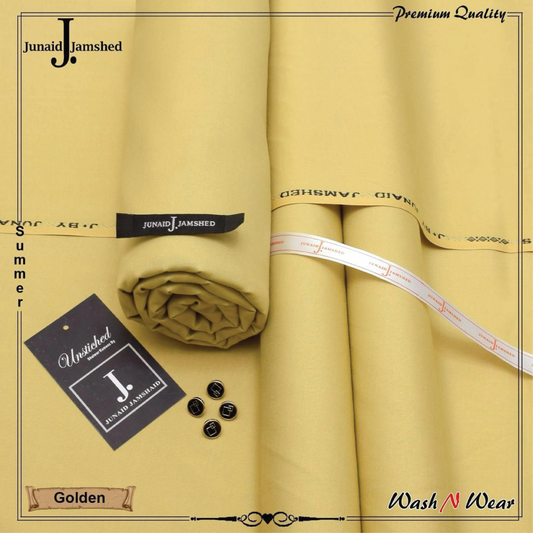 J. Junaid Jamshed Men's Summer Wash & Wear – Premium Unstitched Fabric (4 Meters)