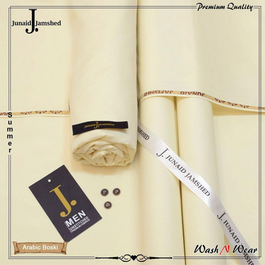 J. Junaid Jamshed Men's Summer Wash & Wear – Premium Unstitched Fabric (4 Meters)