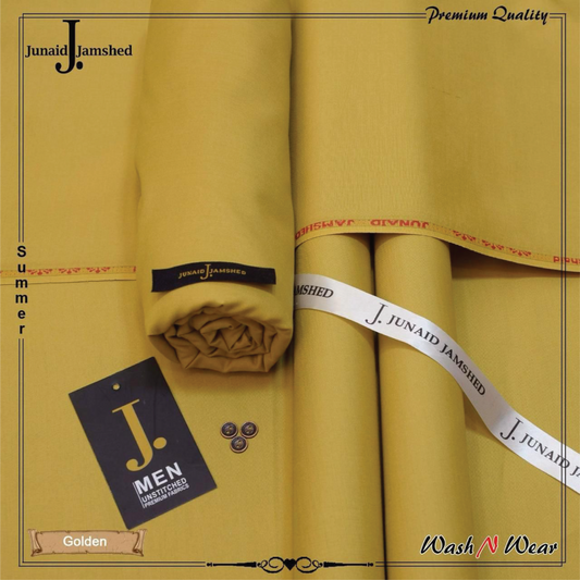 J. Junaid Jamshed Men's Summer Wash & Wear – Premium Unstitched Fabric (4 Meters)