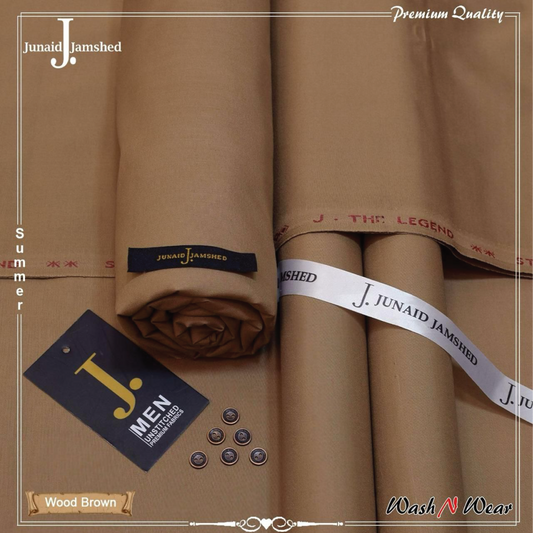 J. Junaid Jamshed Men's Summer Wash & Wear – Premium Unstitched Fabric (4 Meters)