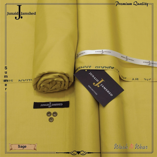 J. Junaid Jamshed Men's Summer Wash & Wear – Premium Unstitched Fabric (4 Meters)