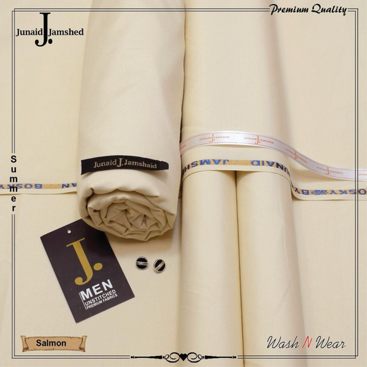 J. Junaid Jamshed Men's Summer Wash & Wear – Premium Unstitched Fabric (4 Meters)