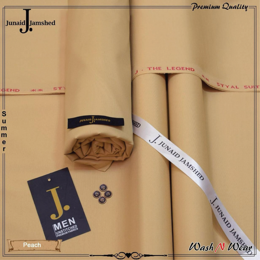 J. Junaid Jamshed Men's Summer Wash & Wear – Premium Unstitched Fabric (4 Meters)