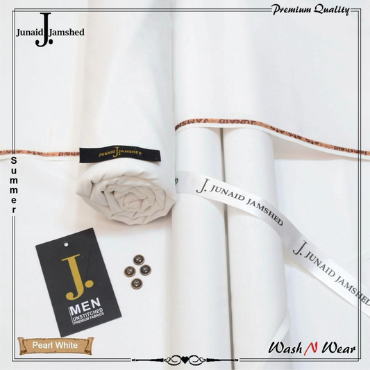 J. Junaid Jamshed Men's Summer Wash & Wear – Premium Unstitched Fabric (4 Meters)
