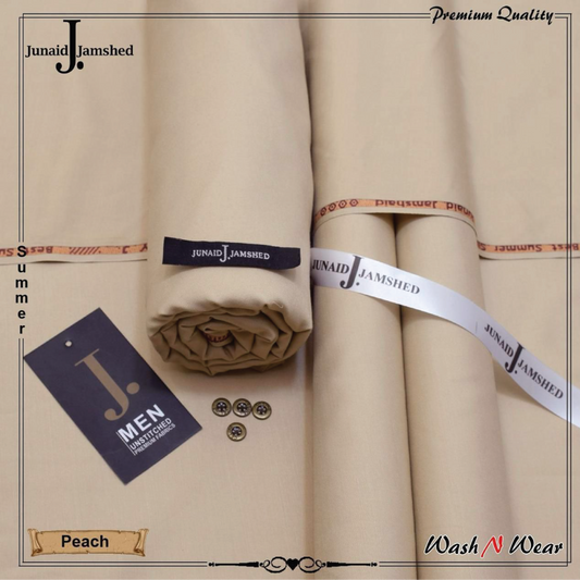 J. Junaid Jamshed Men's Summer Wash & Wear – Premium Unstitched Fabric (4 Meters)