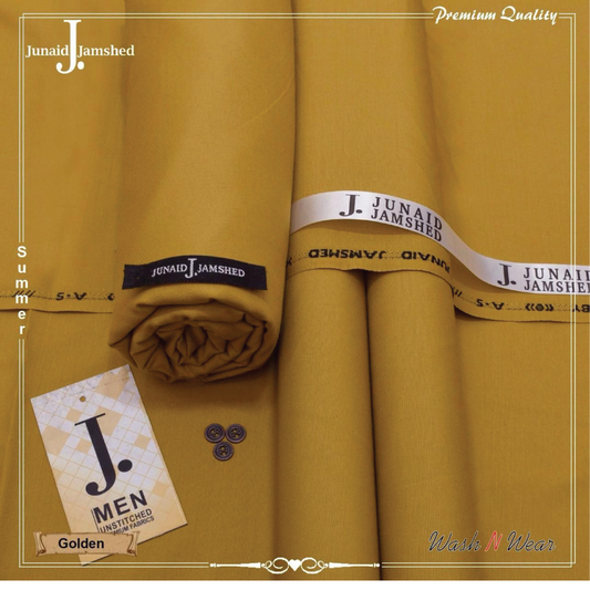 J. Junaid Jamshed Men's Summer Wash & Wear – Premium Unstitched Fabric (4 Meters)