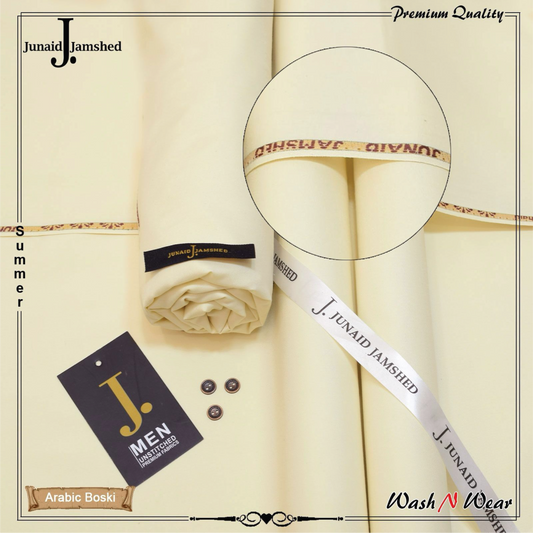 J. Junaid Jamshed Men's Summer Wash & Wear – Premium Unstitched Fabric (4 Meters)