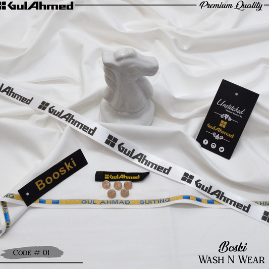 Gul Ahmed Premium Boski Wash & Wear - 100% Pure Fabric