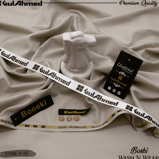 Gul Ahmed Premium Boski Wash & Wear - 100% Pure Fabric