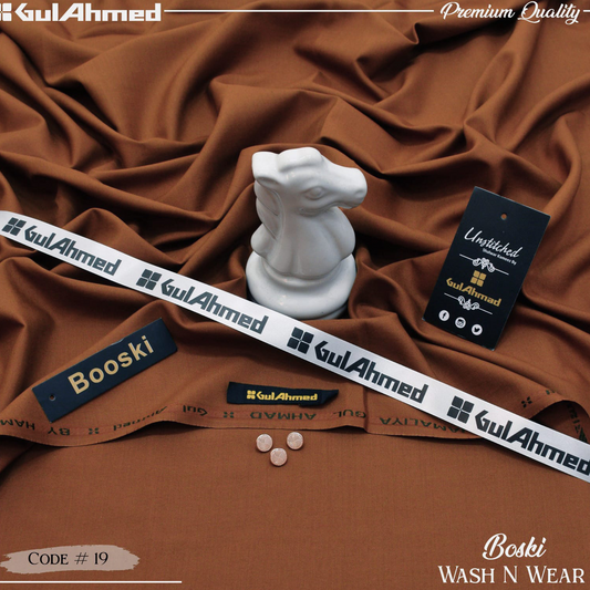 Gul Ahmed Premium Boski Wash & Wear - 100% Pure Fabric