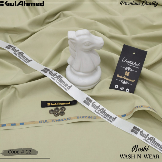 Gul Ahmed Premium Boski Wash & Wear - 100% Pure Fabric