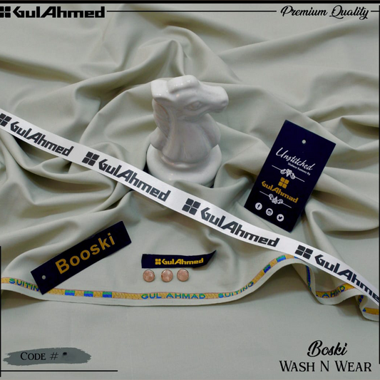 Gul Ahmed Premium Boski Wash & Wear - 100% Pure Fabric