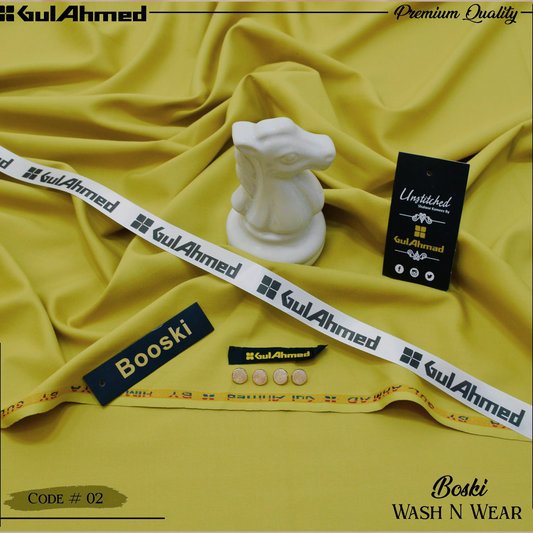 Gul Ahmed Premium Boski Wash & Wear - 100% Pure Fabric