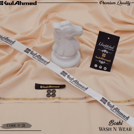 Gul Ahmed Premium Boski Wash & Wear - 100% Pure Fabric