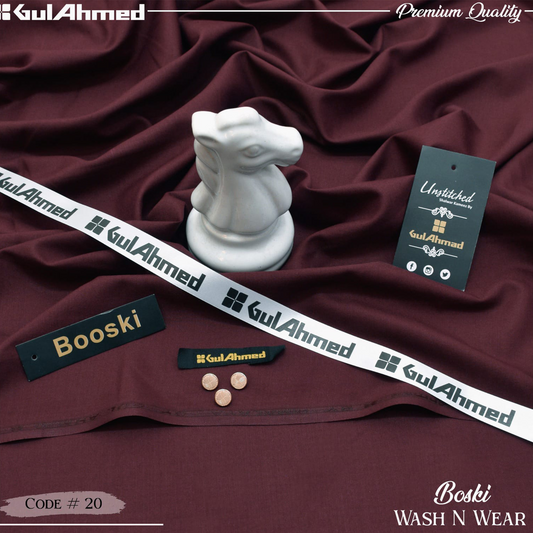 Gul Ahmed Premium Boski Wash & Wear - 100% Pure Fabric