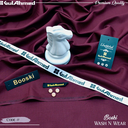Gul Ahmed Premium Boski Wash & Wear - 100% Pure Fabric
