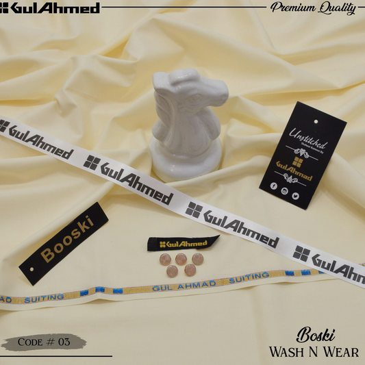 Gul Ahmed Premium Boski Wash & Wear - 100% Pure Fabric