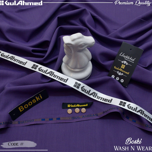 Gul Ahmed Premium Boski Wash & Wear - 100% Pure Fabric
