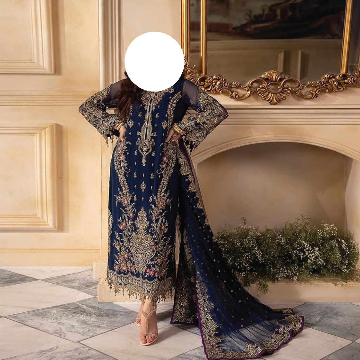 Chiffon Wedding Dress with Net Dupatta – CHARIMZA | Sadukhani Collection