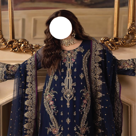 Chiffon Wedding Dress with Net Dupatta – CHARIMZA | Sadukhani Collection