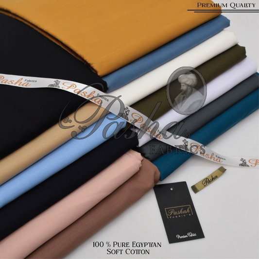 PASHA FABRICS 100% Pure Soft Egyptian Cotton Fabric | Elite Summer Collection 2025 | Sadukhani Collection